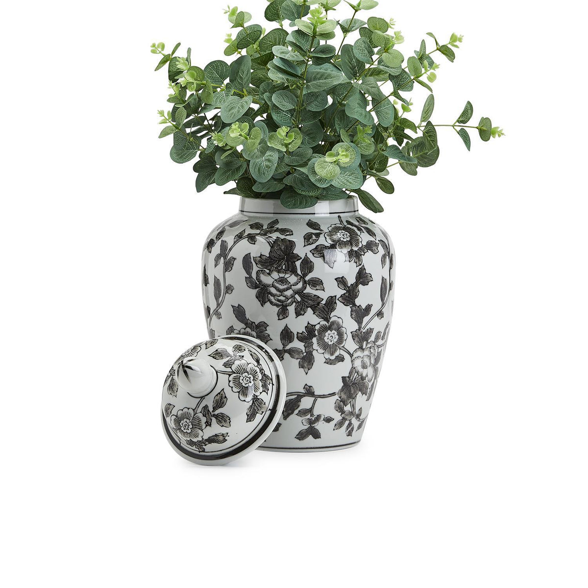 Black and White HandPainted Ginger Jar — Maggie Griffin at Home